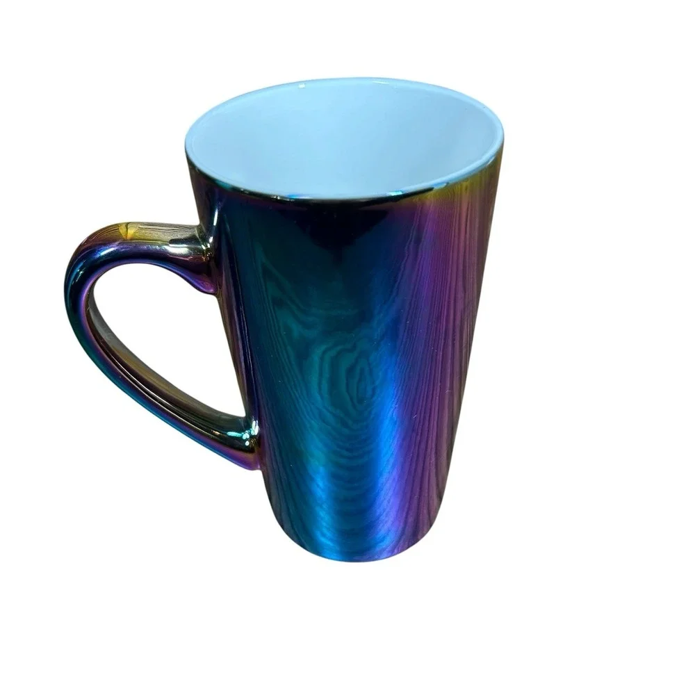 Starbucks Coffee Mug 16oz Rainbow Holographic Iridescent Oil Slick 2022 Holiday
